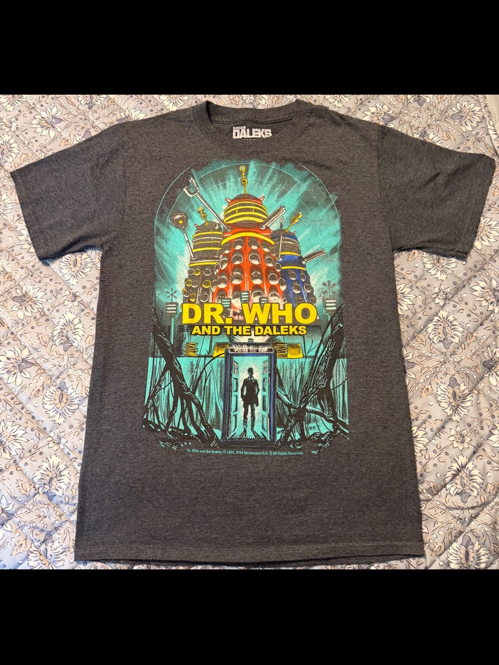 DR. WHO Daleks Graphic Tee - Charcoal with Multicolor Print